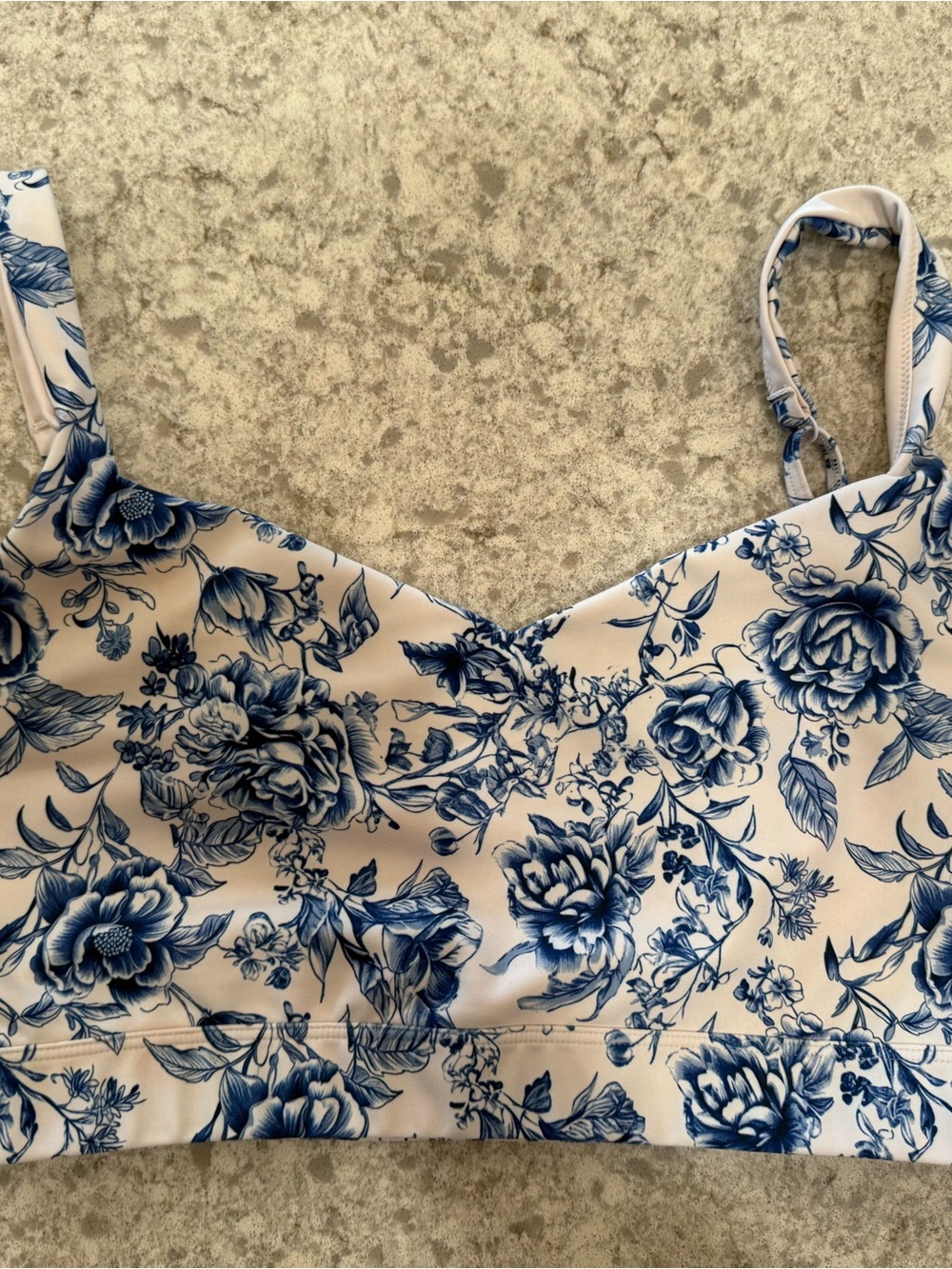 Abercrombie & Fitch Cream Tank Top with Blue Floral Print